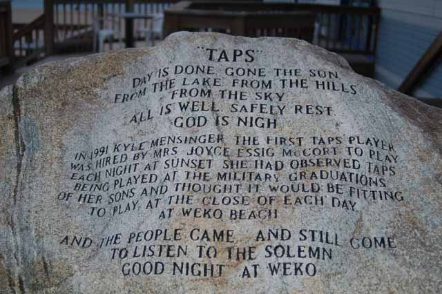 Taps at sunset on Weko Beach
